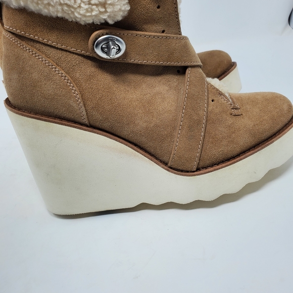 Coach kenna tan wedge booties - Picture 6 of 12